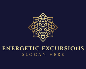 Golden Luxury Flower logo design