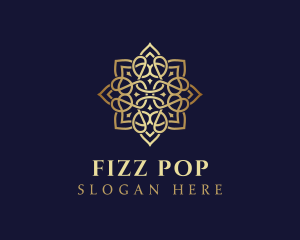 Golden Luxury Flower logo design