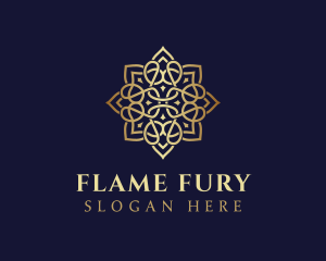 Golden Luxury Flower logo design