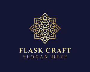 Golden Luxury Flower logo design