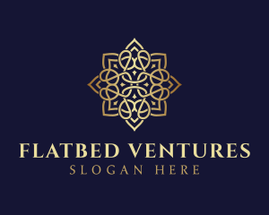 Golden Luxury Flower logo design