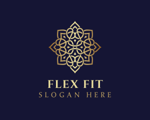 Golden Luxury Flower logo design