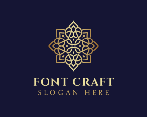 Golden Luxury Flower logo design