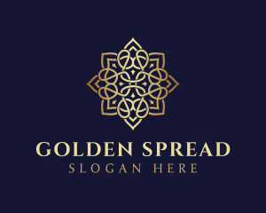 Golden Luxury Flower logo design