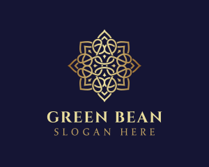 Golden Luxury Flower logo design