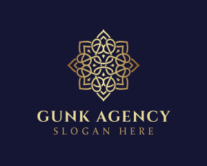 Golden Luxury Flower logo design