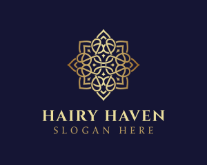 Golden Luxury Flower logo design