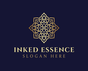 Golden Luxury Flower logo design