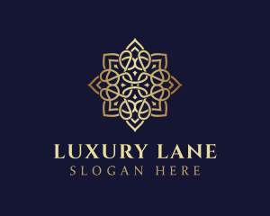 Golden Luxury Flower logo design
