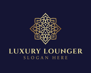 Golden Luxury Flower logo design