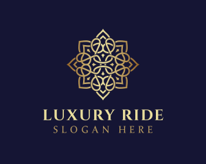 Golden Luxury Flower logo design