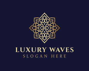 Golden Luxury Flower logo design