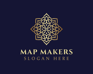 Golden Luxury Flower logo design