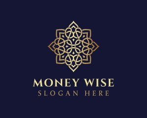 Golden Luxury Flower logo design