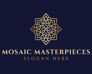 Golden Luxury Flower logo design