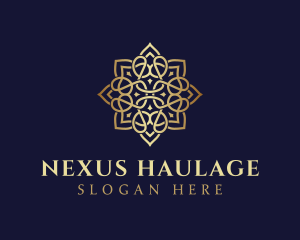 Golden Luxury Flower logo design