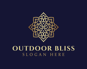 Golden Luxury Flower logo design