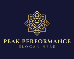 Golden Luxury Flower logo design