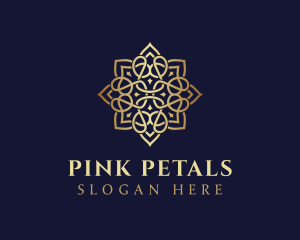 Golden Luxury Flower logo design