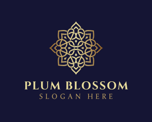 Golden Luxury Flower logo design