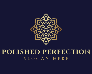 Golden Luxury Flower logo