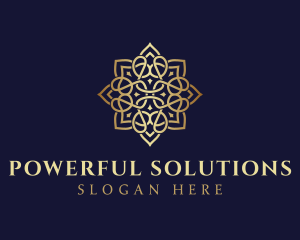 Golden Luxury Flower logo design