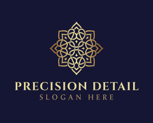 Golden Luxury Flower logo design