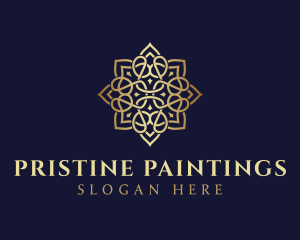 Golden Luxury Flower logo design