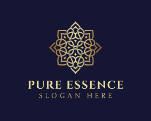 Golden Luxury Flower logo design