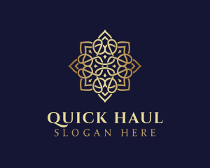 Golden Luxury Flower logo design