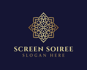 Golden Luxury Flower logo design