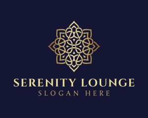 Golden Luxury Flower logo design