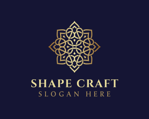 Golden Luxury Flower logo design