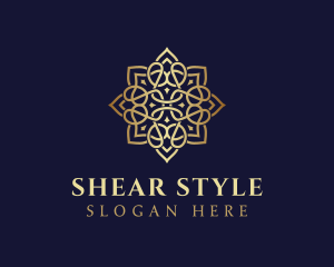 Golden Luxury Flower logo design