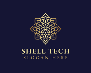 Golden Luxury Flower logo design