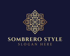 Golden Luxury Flower logo design