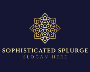 Golden Luxury Flower logo design