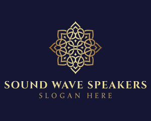 Golden Luxury Flower logo design