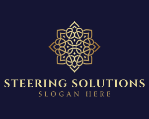 Golden Luxury Flower logo design