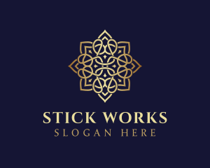 Golden Luxury Flower logo design