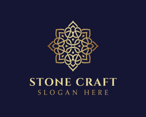 Golden Luxury Flower logo design