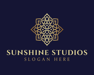 Golden Luxury Flower logo design