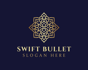 Golden Luxury Flower logo design