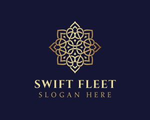 Golden Luxury Flower logo design