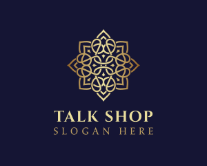 Golden Luxury Flower logo design