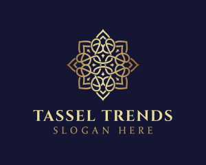 Golden Luxury Flower logo design