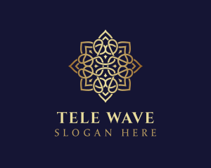 Golden Luxury Flower logo design