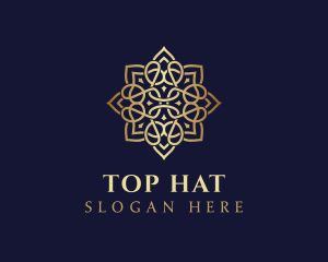 Golden Luxury Flower logo design