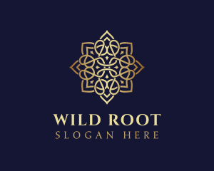 Golden Luxury Flower logo design