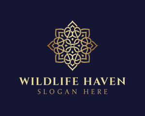 Golden Luxury Flower logo design